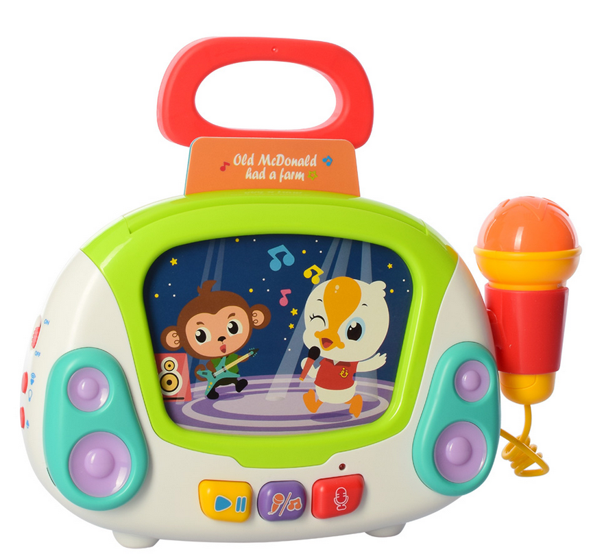 Игра для малышей Караоке Hola 3138 подсветка/4 музыкальные карты/веселые мелодии/звукозапись/микрофон Игра для малышей Караоке Hola 3138 подсветка/4 музыкальные карты/веселые мелодии/звукозапись/микрофон