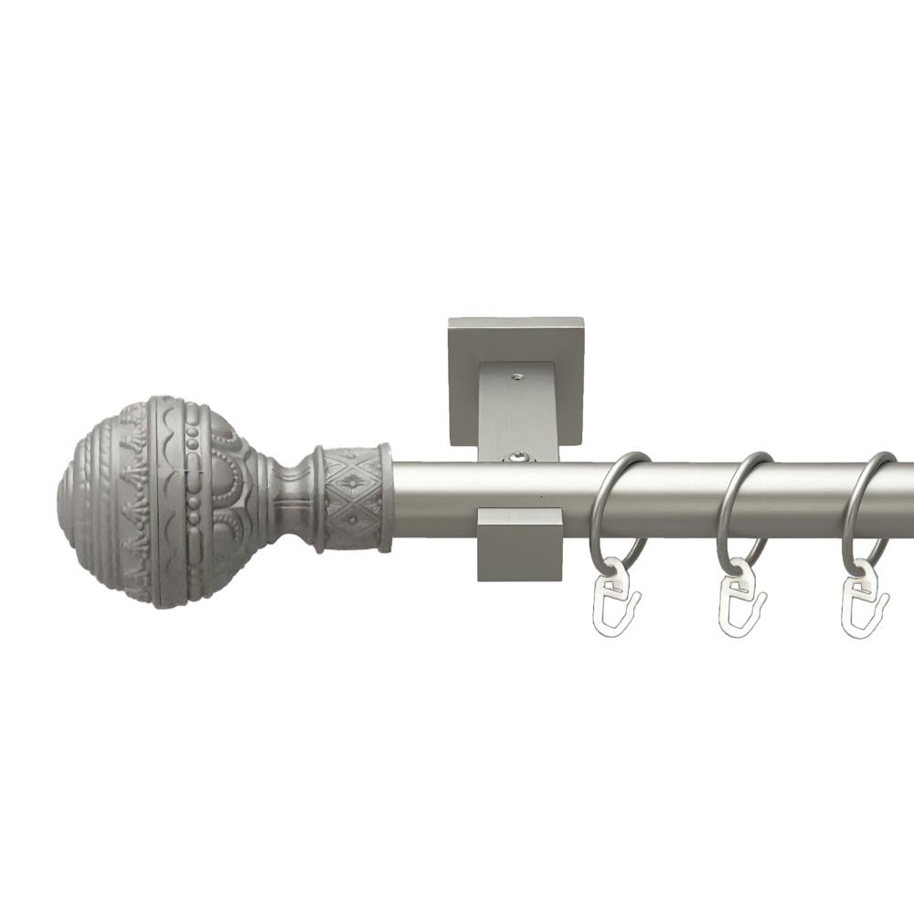 Карниз Orvit Арабеска металевий однорядний техно гладка труба кільце металеве 25 мм 240 см Сатин (00-00026207)