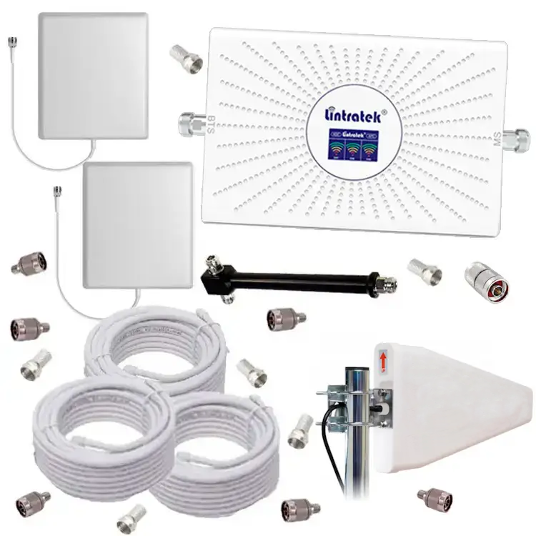 Комплект підсилювача сигналу Lintratek AA-23F-GDW з репітером/всечастотна антена/внутрішні антени 2 шт. 70 дБ (30462078)