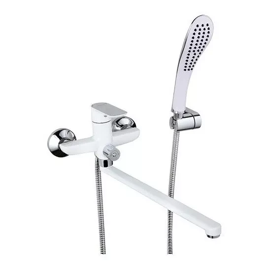 Змішувач для ванни Gappo G48 G2248 з душовим гарнітуром Білий/Хром (2465587246)