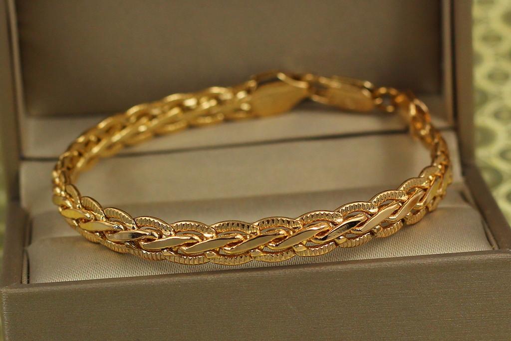 Браслет Xuping Jewelry Косичка 18,5 см х 6 мм Золотистый (2022843535)