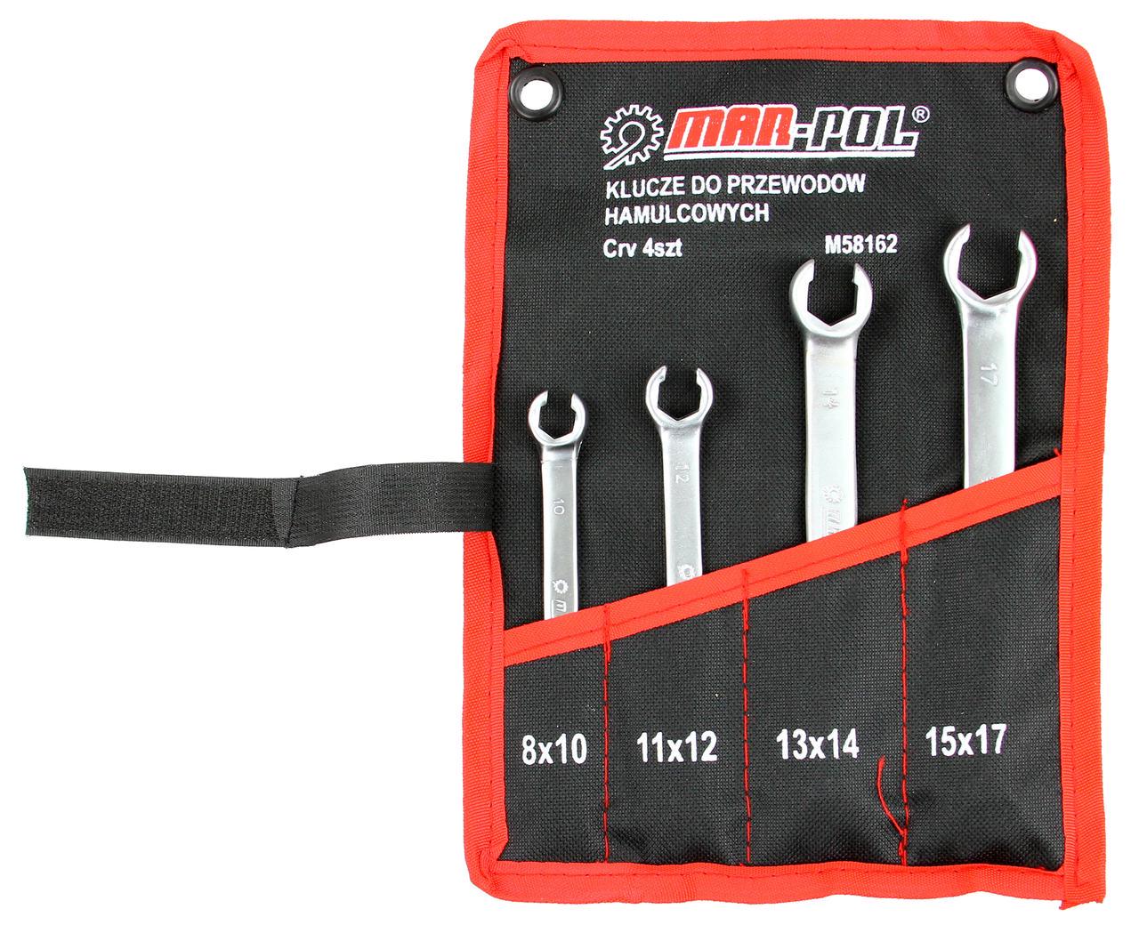 Набор ключей разрезные Mar-Pol M58162 тканевый чехол 8x10/11x12/13x14/15x17 мм 4 шт.