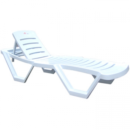 Шезлонг Irak Plastik Capissi 187х63х43 см Білий (31567723)