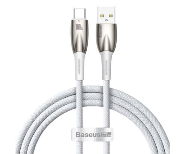 Кабель Data BASEUS Glimmer Series USB-Type-С 100W 1 м White (CADH000402)