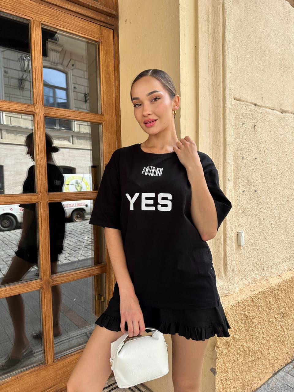 Футболка жіноча YES NO М156 M Чорний (135-1-61)