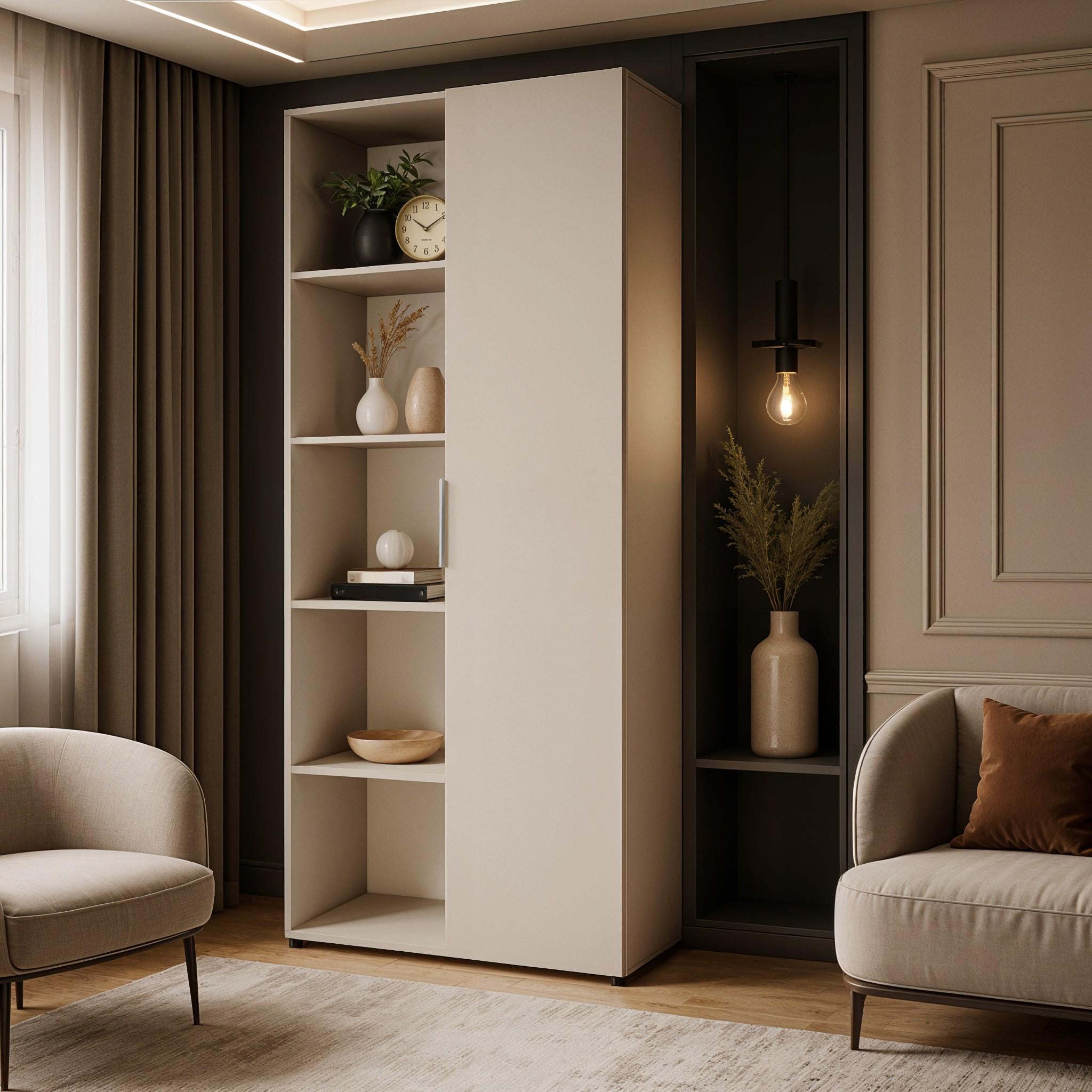 Шкаф со штангой и полками Versale 1 770x500x2050 мм Кашемир