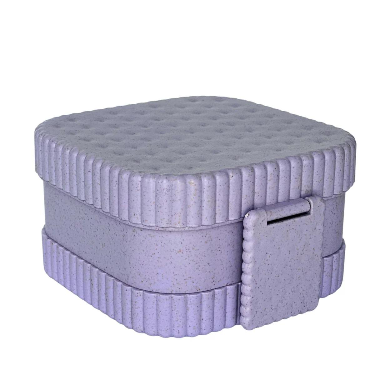 Ланч бокс бутербродница, сэндвичница из экоматериала, фиолетовая