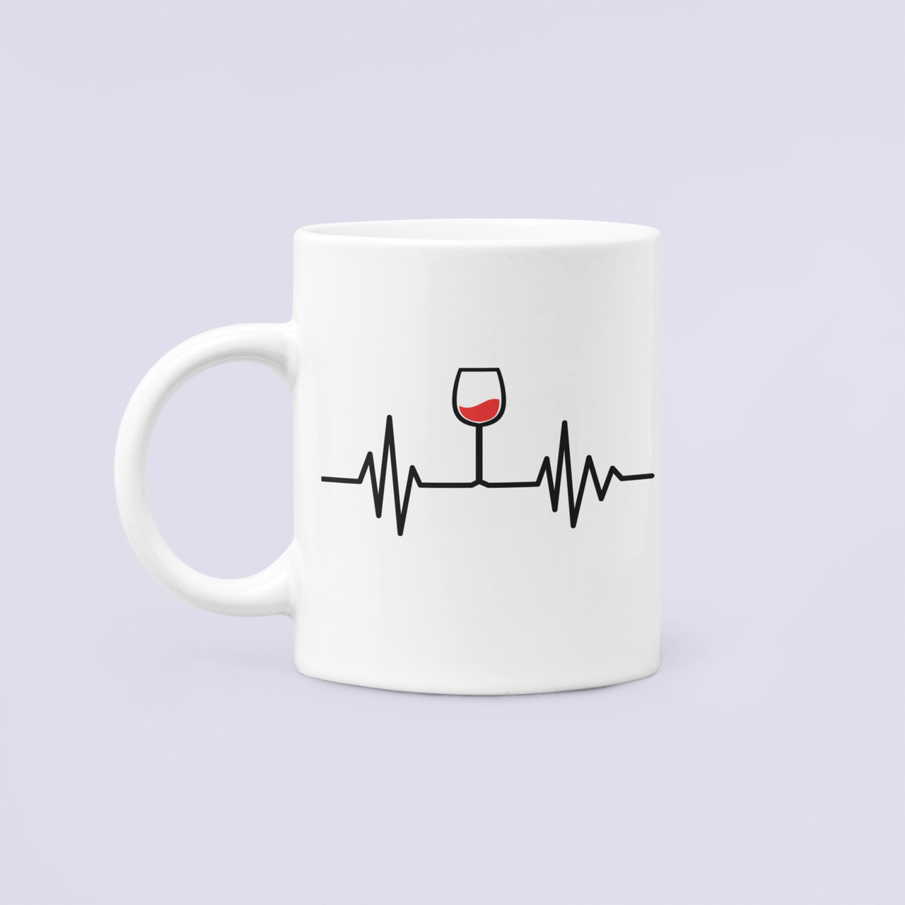 Чашка керамическая с принтом Вино кардио 330 мл Белый