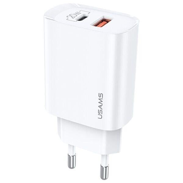 Зарядний пристрій Usams T35 Fast Charger US-CC121 1 USB 1 Type-C 20W PD3,0/QC White (535418) - фото 2