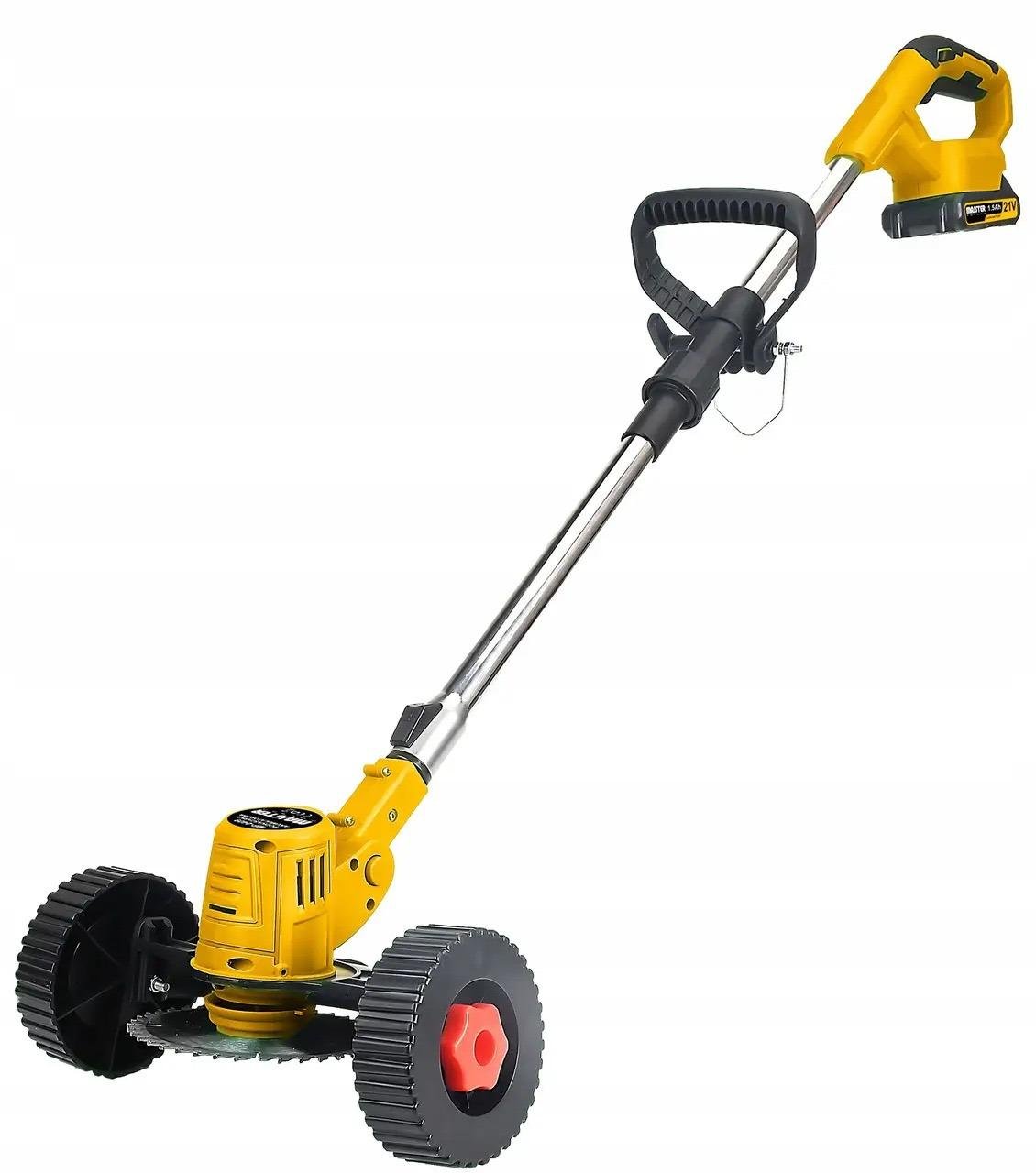 Газонокосилка аккумуляторная на колесах с телескопической ручкой на 2 АКБ Желтый (5510) Газонокосилка аккумуляторная на колесах с телескопической ручкой на 2 АКБ Желтый (5510)