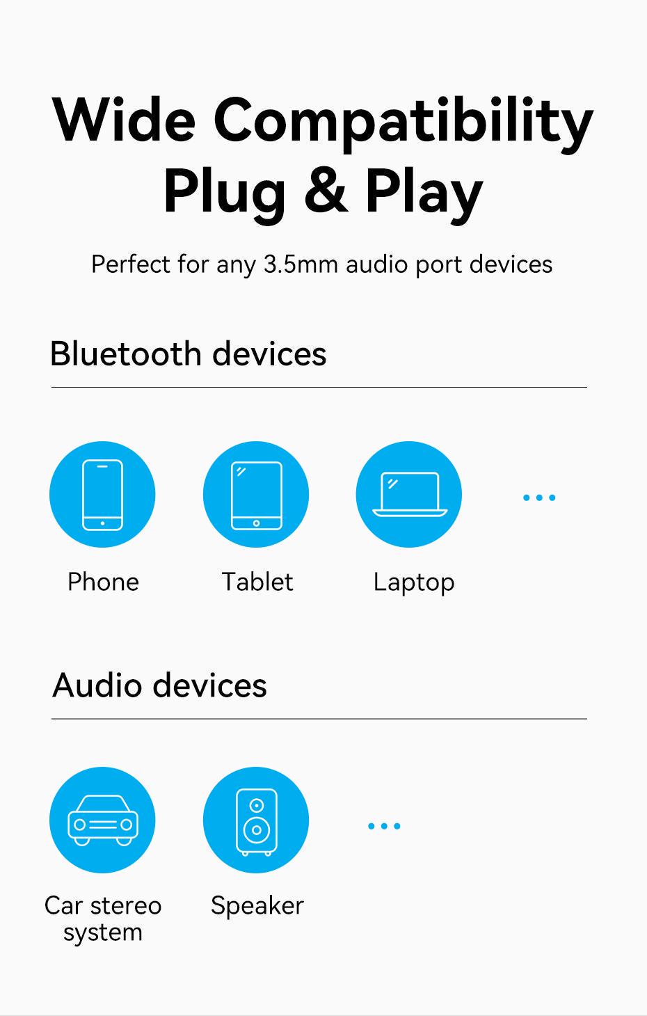 Адаптер Vention Bluetooth 5.0 приемник USB-3,5 мм minijack с микрофоном HiFi AUX Черный (NAGHG) - фото 14
