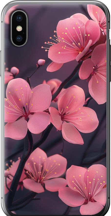 Чехол на iPhone X Пурпурная сакура (6075u-1050-42517) Чехол на iPhone X Пурпурная сакура (6075u-1050-42517)