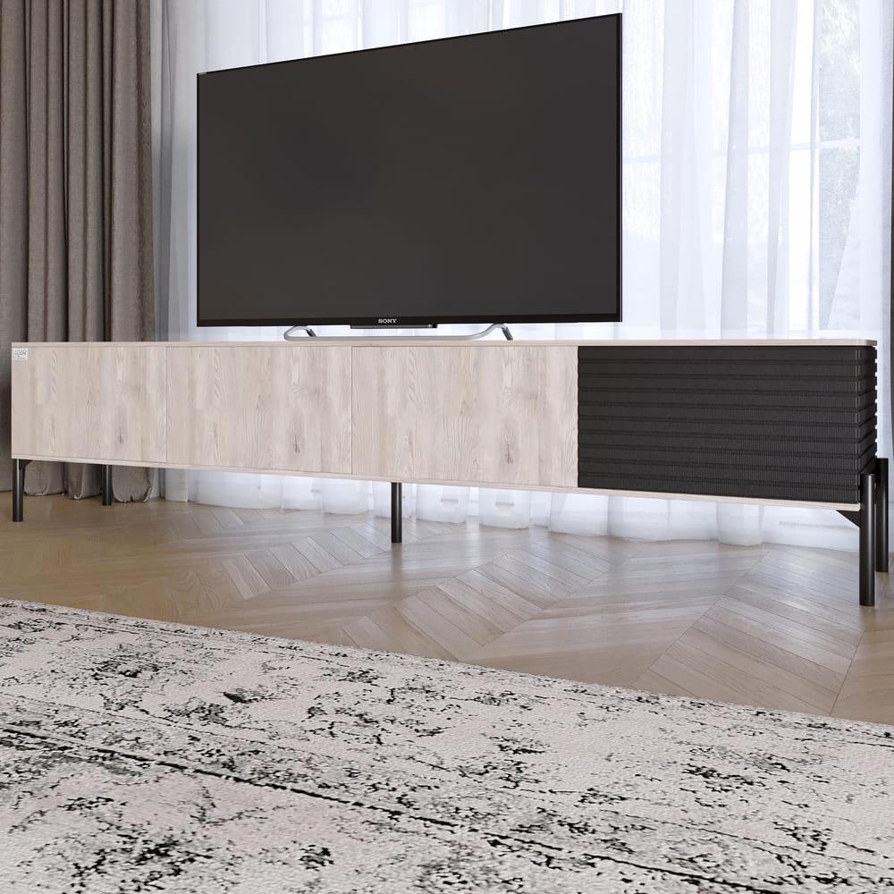 Тумба под телевизор Lion Грей на черных металлических ножках Самоа дымчатый/Асфальт (000-000-2452)