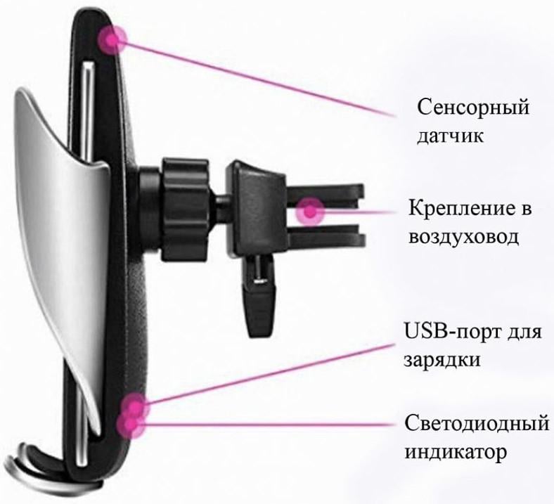 Зарядка-держатель автомобильная Penguin Smart Sensor S5 беспроводная - фото 6