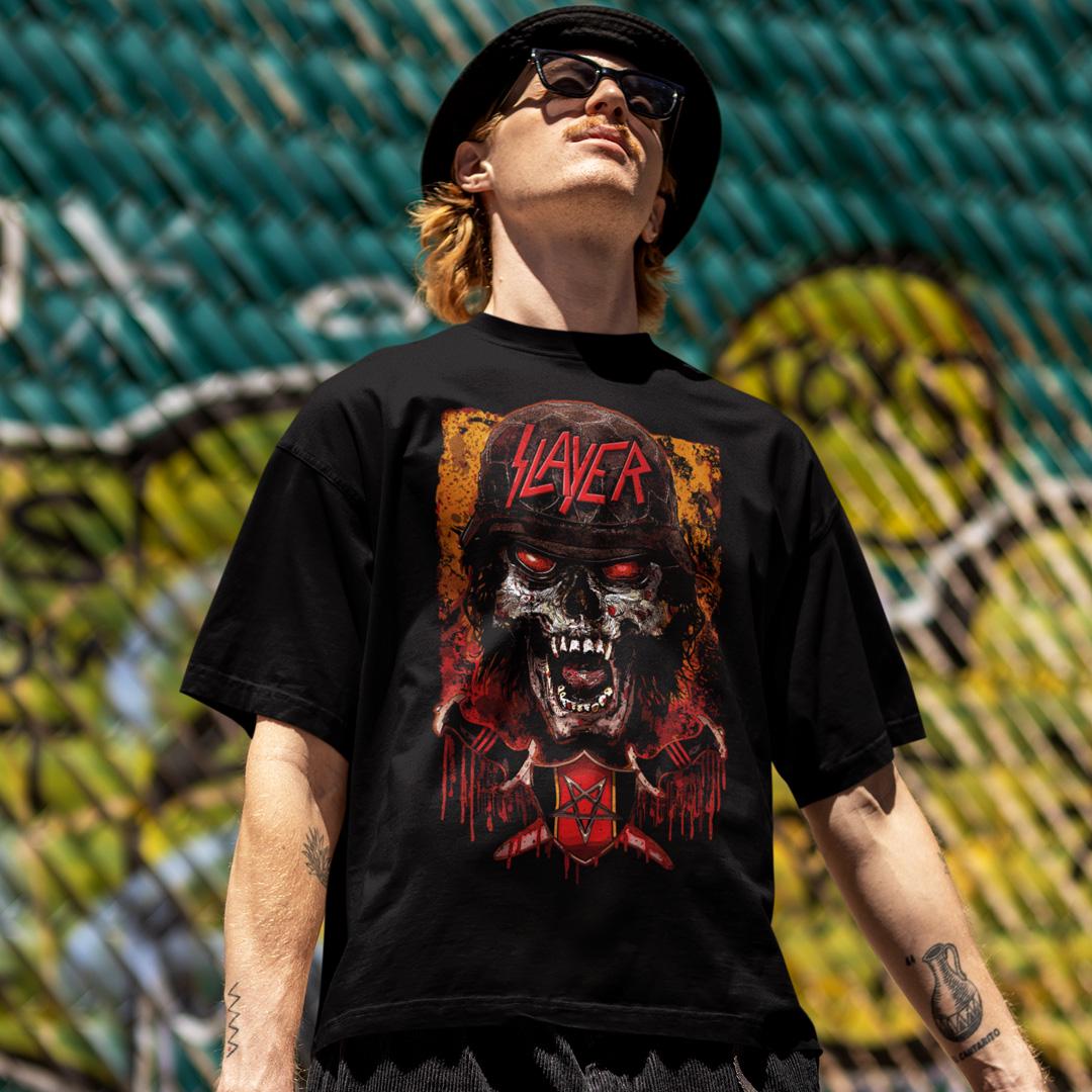 Футболка унисекс Slayer Skull In Helmet 4XL Черный (0000010110)