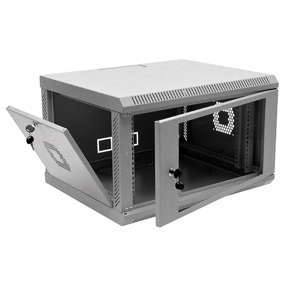 Шкаф для настенного монтажа CMS 19" 6U с акриловым стеклом 600х500х373 мм Серый (99-00023110)
