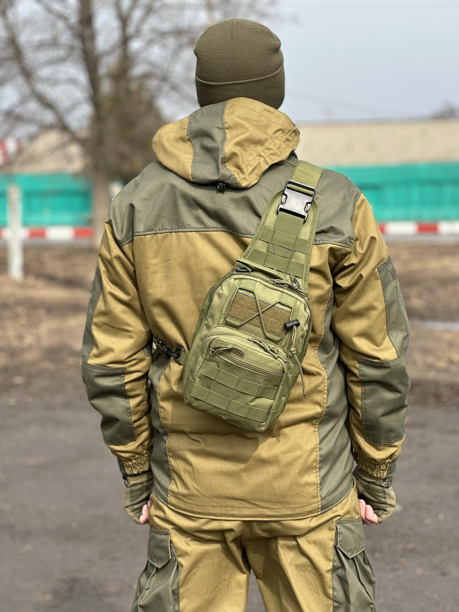 Сумка-слінг однолямкова Tactic із системою molle 7 л Olive (095-olive) - фото 2