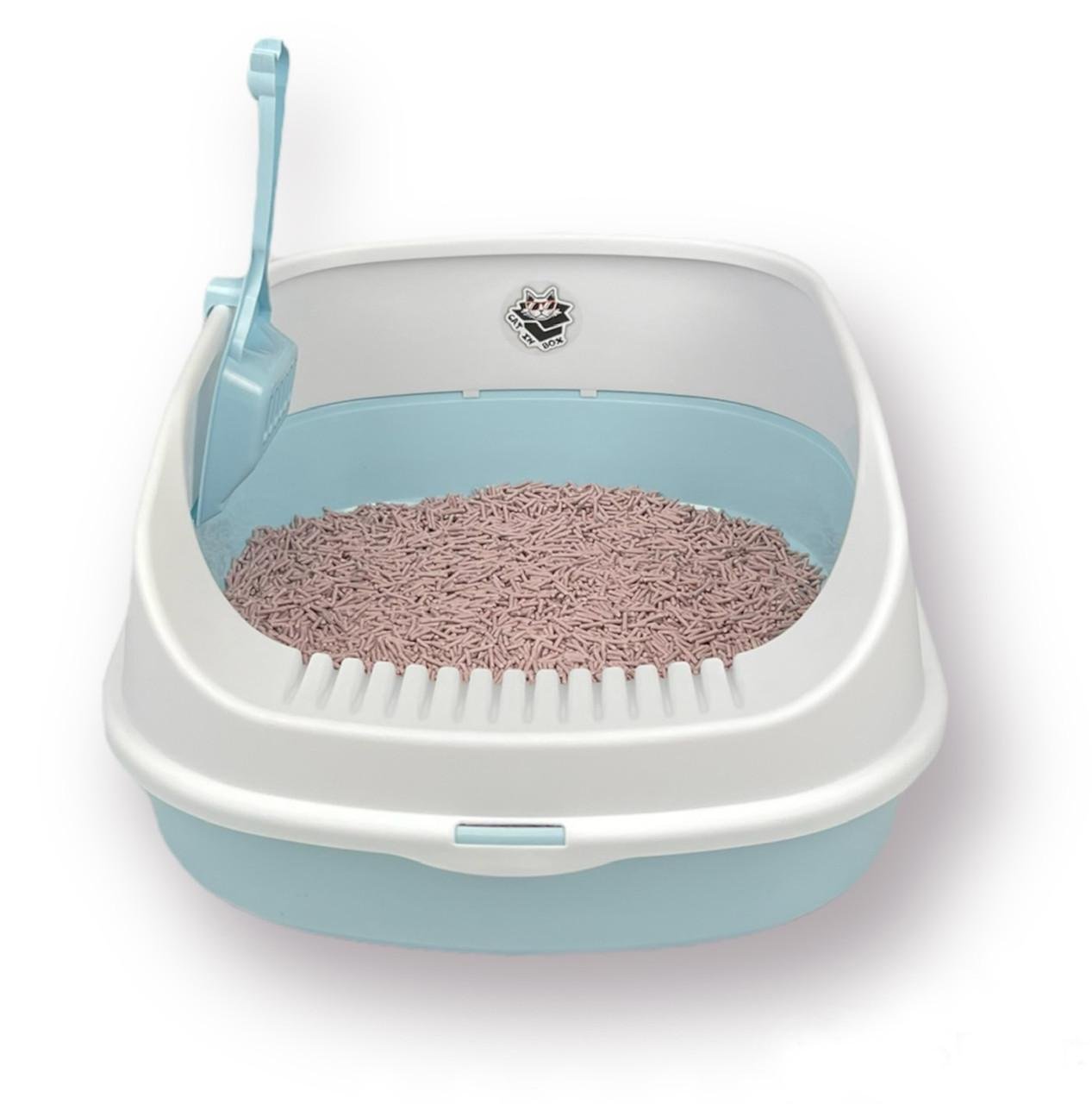 Лоток для котов CAT IN BOX с лопаткой 48х38х20 см Голубой (18553450) - фото 5 Лоток для котов CAT IN BOX с лопаткой 48х38х20 см Голубой (18553450) - фото 5