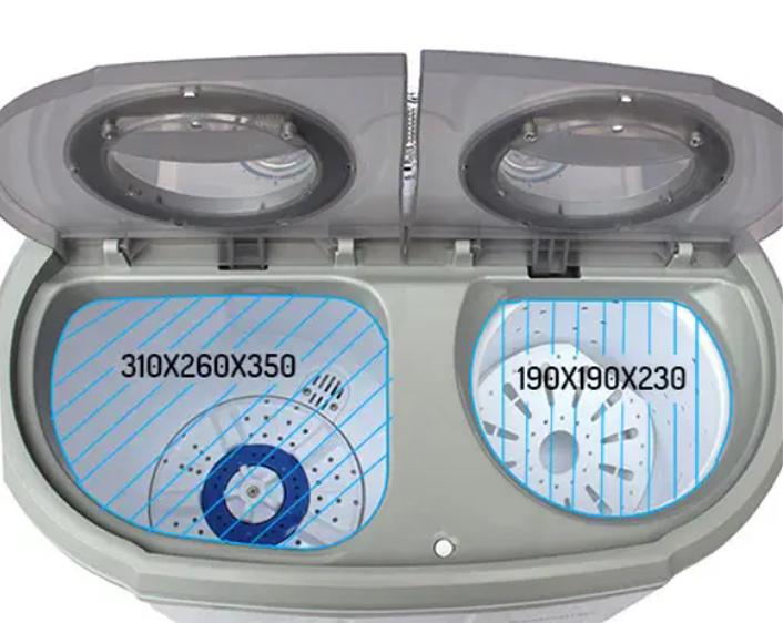 Стиральная машинка туристическая Camry CR 8052 с центрифугой до 3 кг 450 Вт Серый - фото 8