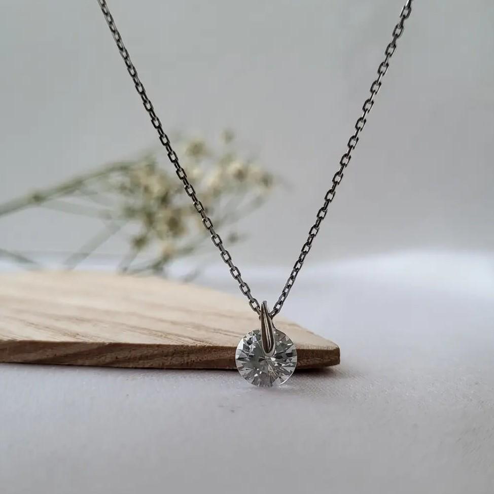Цепочка из серебра Камень на цепочке с подвеской 45 см 2,20 г