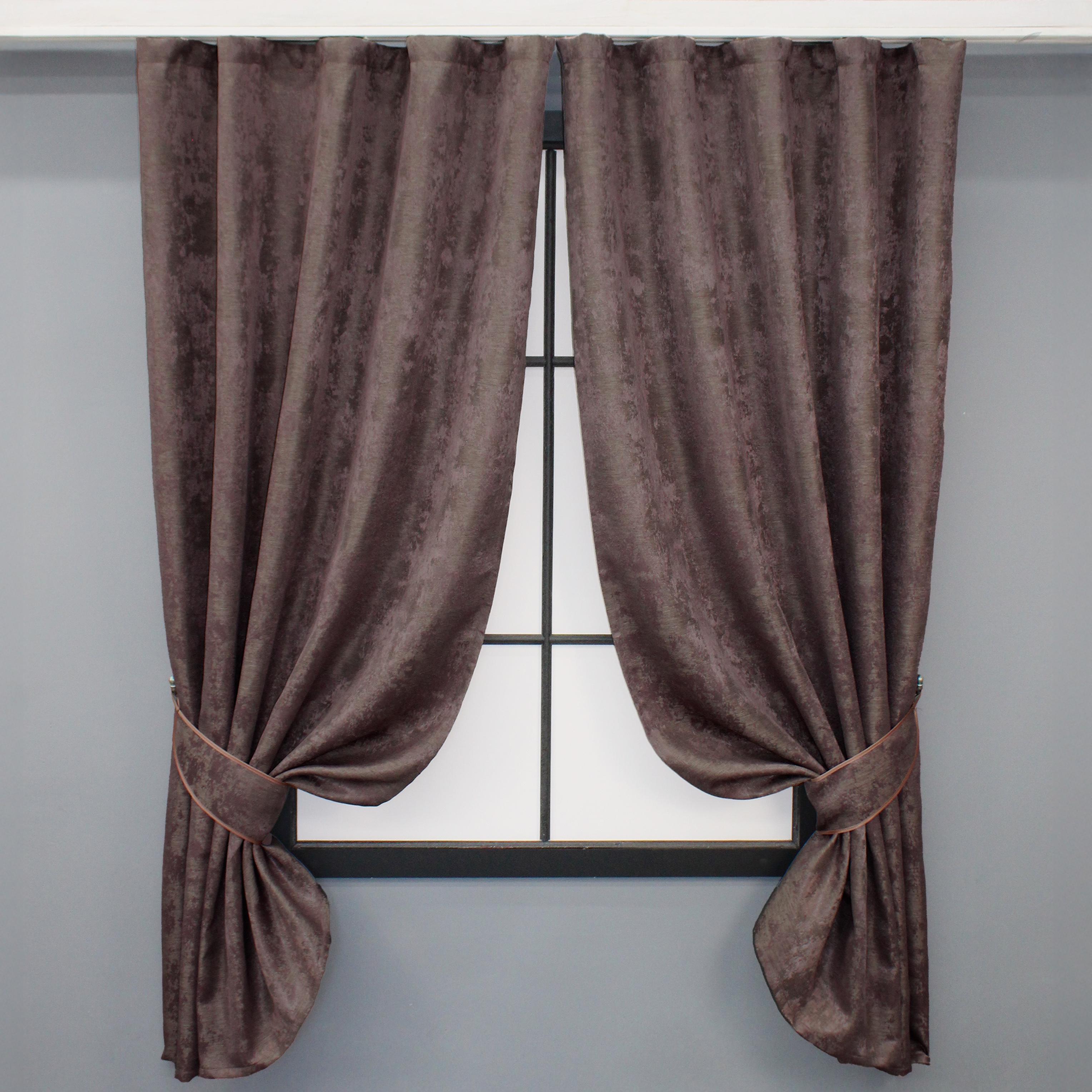 Комплект штор коротких VR-Textil Sultan XO № 1681ш жаккард 130х170 см 2 шт. Бурый (35-0304)