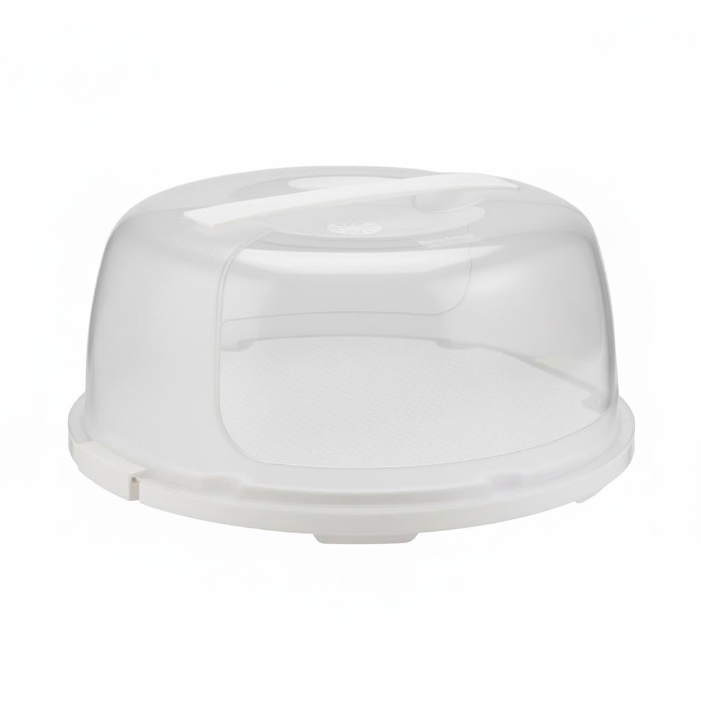 Тортовщица круглая с крышкой 33х12 см Белый (053-WHITE)