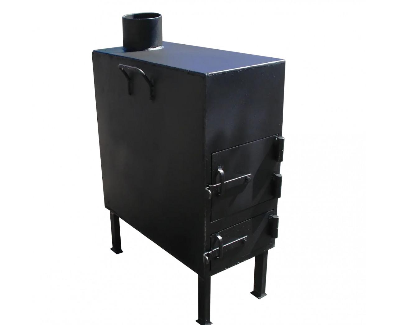 Піч-буржуйка сталева з обігрівом до 40 кв.м, Кочерга у подарунок (100-418)