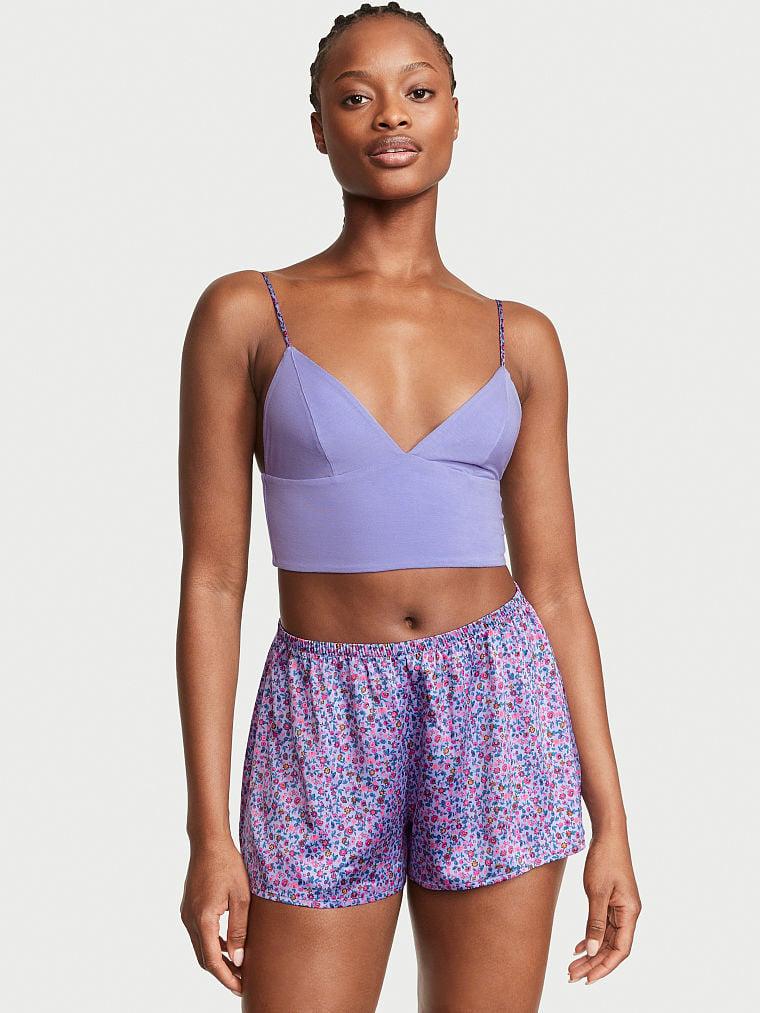 Пижама Victoria's Secret Modal Cropped Cami Satin шортики/маечка S Фиолетовый (2041812645)
