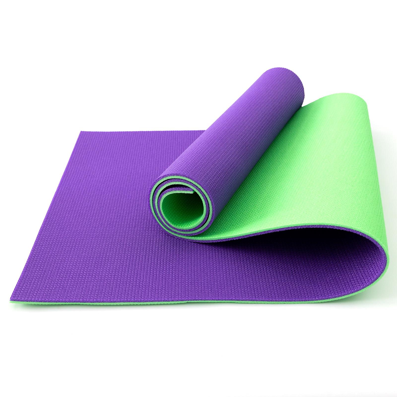 Килимок для йоги та фітнесу OSPORT FI-0083 Спорт 8 мм Салатово-фіолетовий