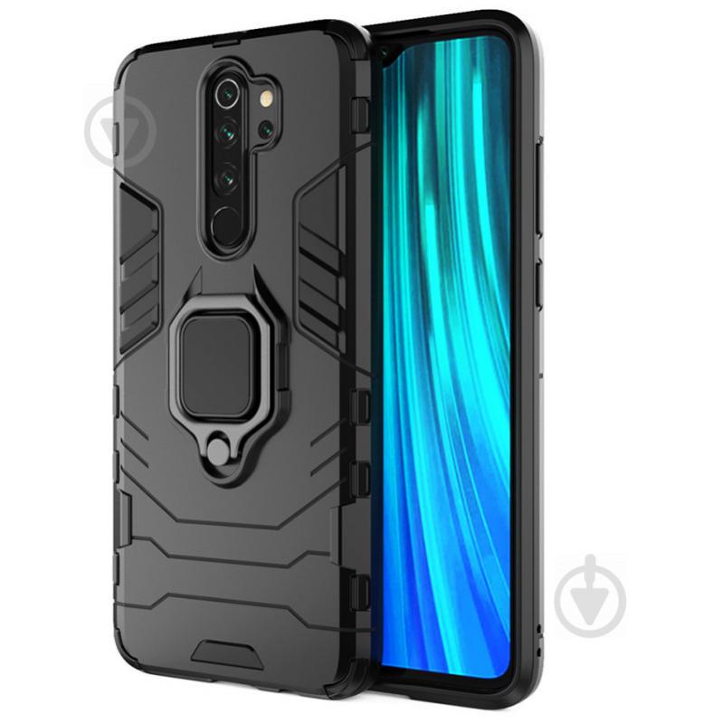 Ударопрочный чехол Epik Transformer Ring под магнитный держатель для Xiaomi Redmi Note 8 Pro Черный (768180)