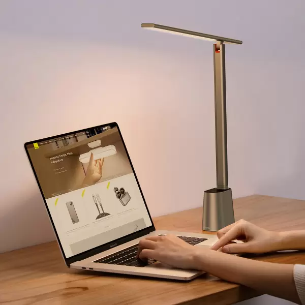 Лампа настільна портативна BASEUS LED Smart Eye Reading Desk Lamp переносна з вбудованим акумулятором 2200 mAh Grey (DGZG-0G) - фото 2