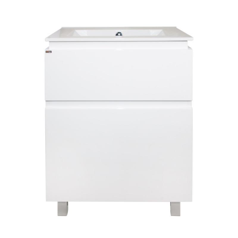 Комплект Q-tap Albatross 605х825х460 White тумба для підлоги + раковина врізна QT0171TN600D3060CW (13735)