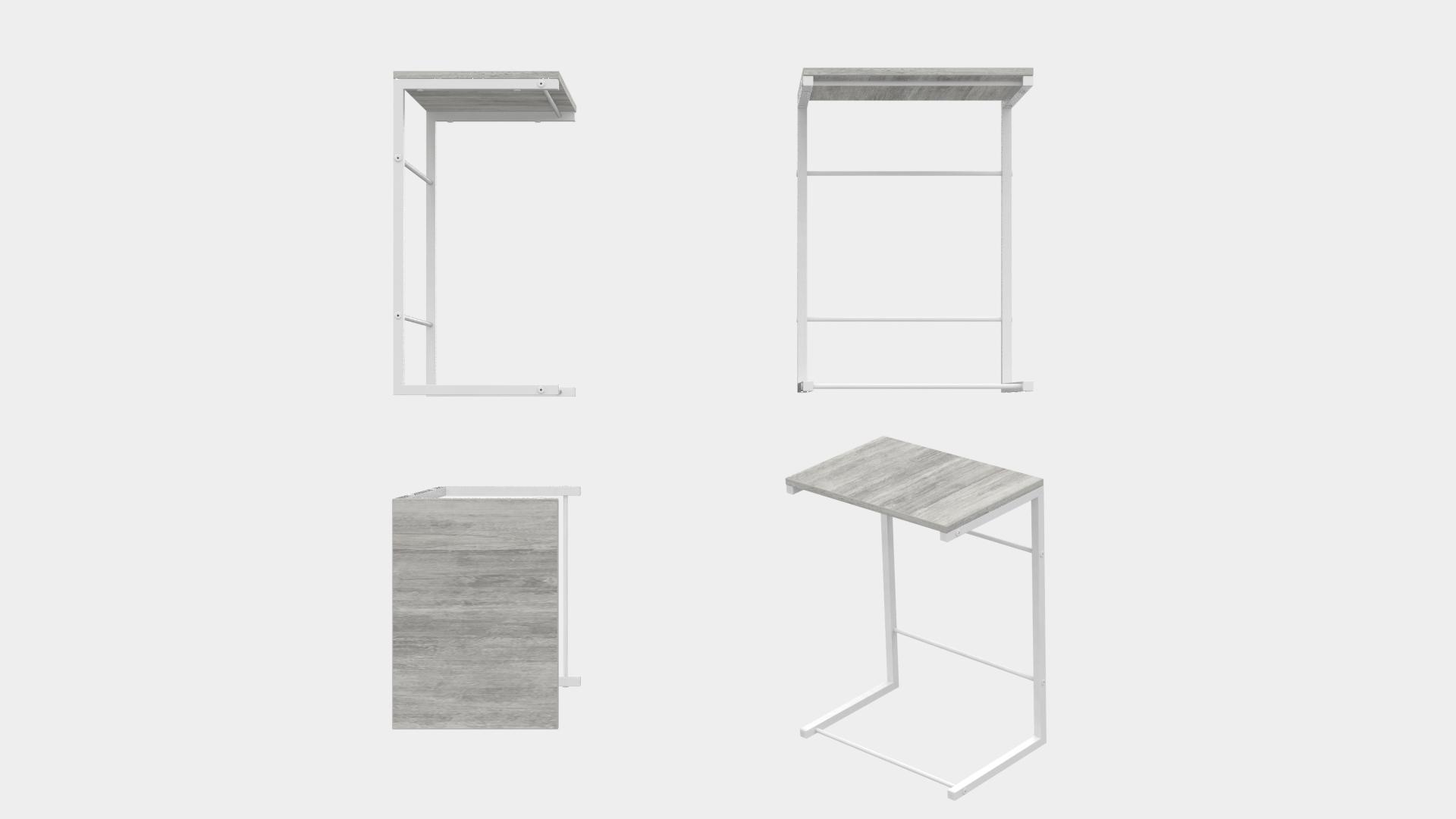 Столик Ferrum-decor Терри металл/ДСП 16 мм 650x440x330 мм Белый/Бетон (FRD-104661) - фото 8