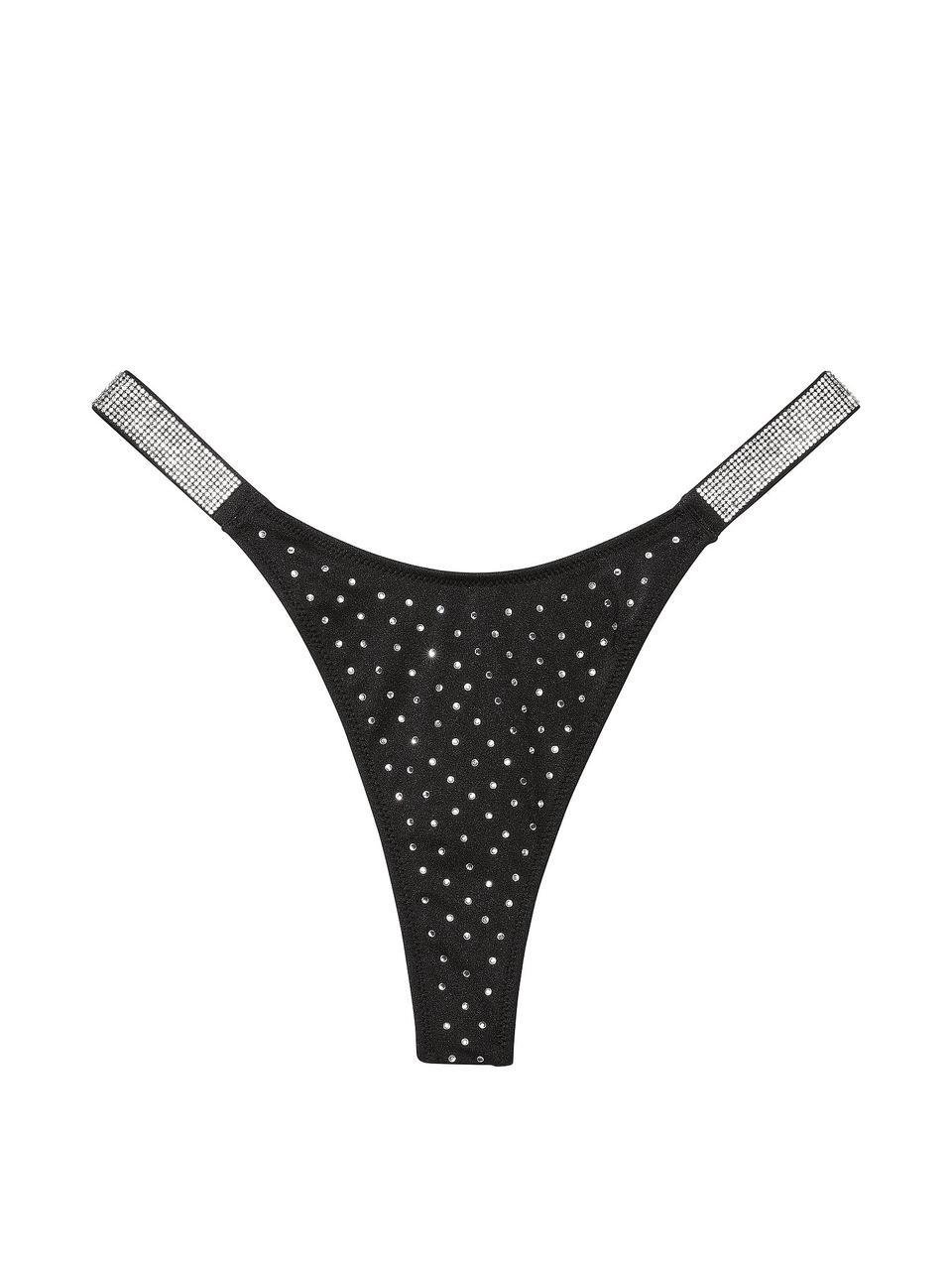 Купальник жіночій Victoria's Secret Bikini Top Shine Strap Bombshell Push-Up Thong 70B/XS Black (2180925921) - фото 4