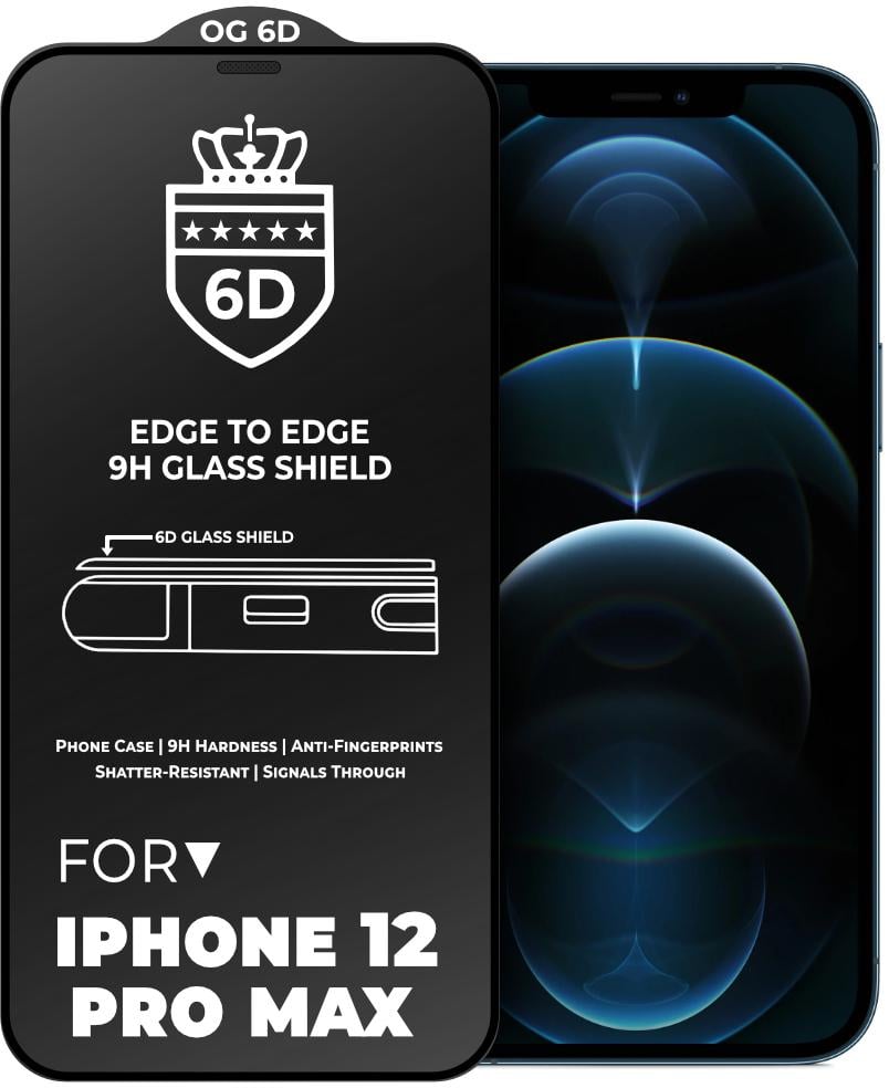 Защитное стекло 6D OG Crown iPhone 12 Pro Max Black (18840)