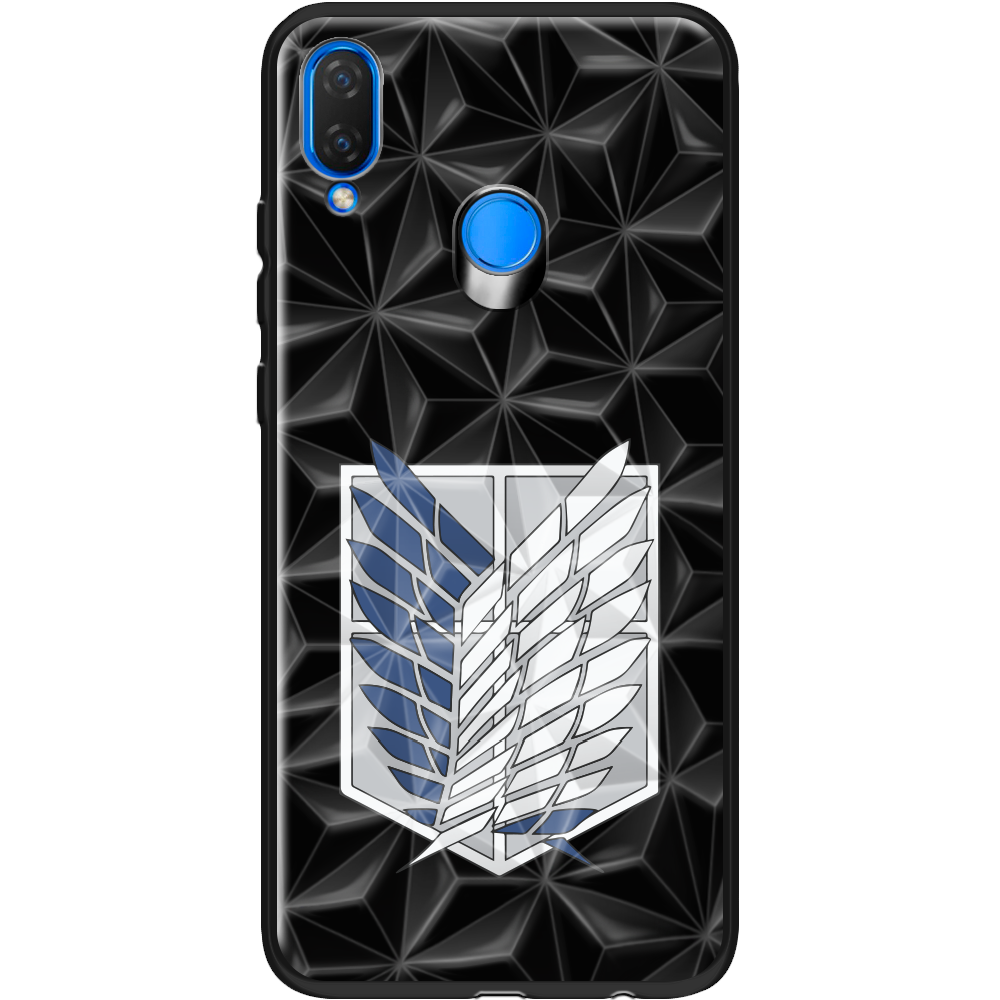 Чехол Boxface Huawei P Smart Plus Атака Титанов Крылья Свободы Черный силикон с призмой (34912-bk88-37847)