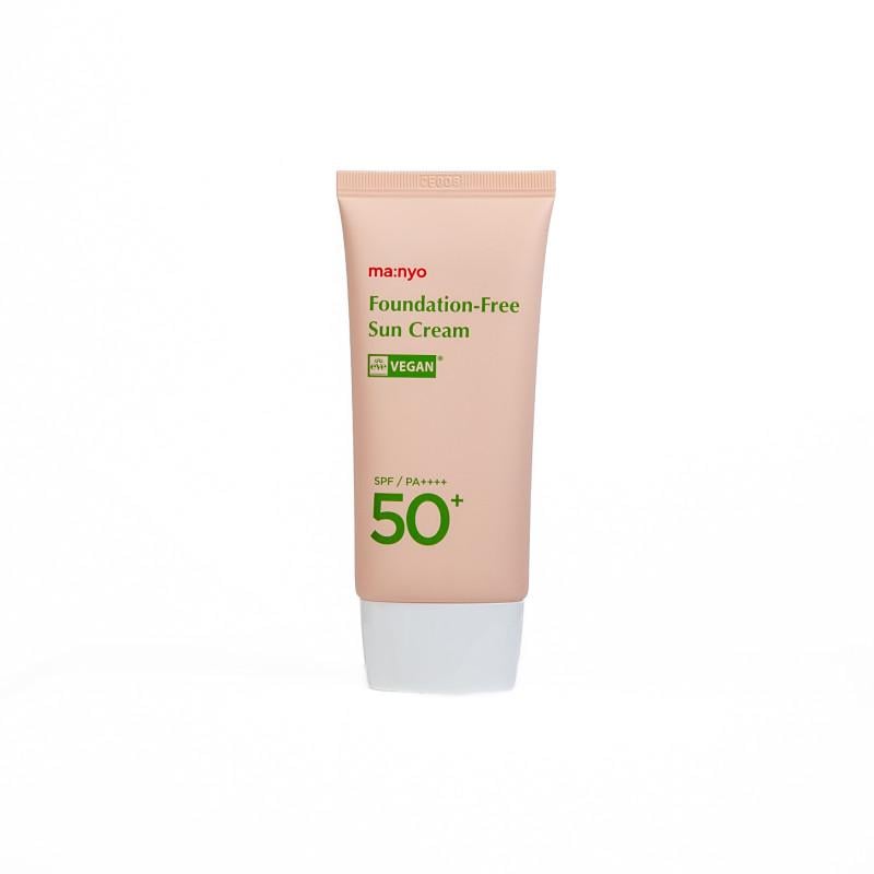 Крем для захисту від сонця обличчя Manyo Factory Foundation Free Sun Cream SPF/PA++++ 50+ та вирівнювання тону 50 мл (24686786)