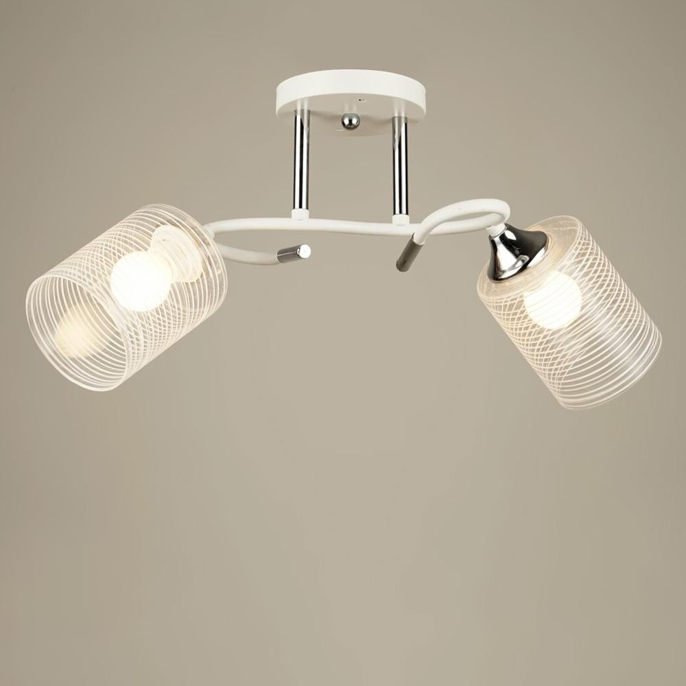 Люстра потолочная Light House SRS-19698/2 WT/CH плафон с белым Белый/Хром Прозрачный Люстра потолочная Light House SRS-19698/2 WT/CH плафон с белым Белый/Хром Прозрачный