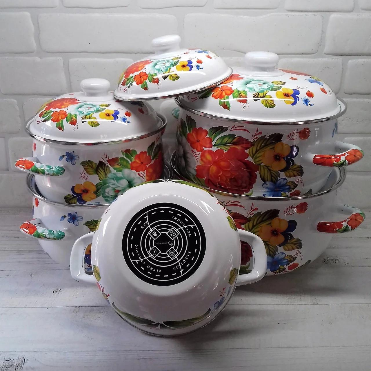 Набір емальованого посуду 10 пр. (68124-Нов) - фото 4 Набір емальованого посуду 10 пр. (68124-Нов) - фото 4