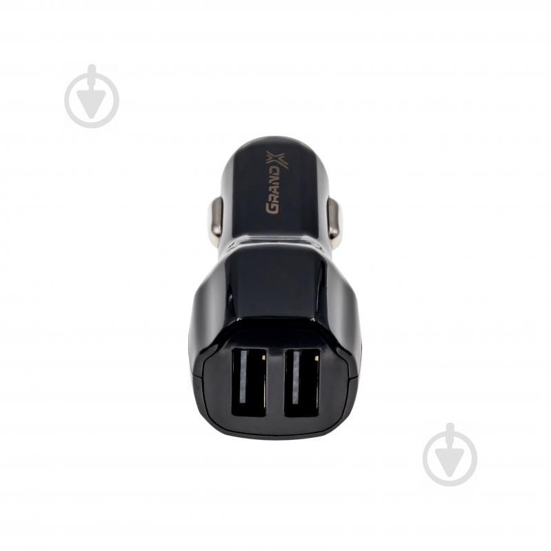 Автомобільний зарядний пристрій Grand-X (2USB 2.1A) Black (CH-26) - фото 2