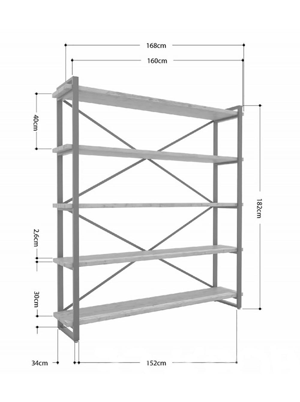 Стеллаж MSM Айсберг 160х182-2 Loft (92915) - фото 2