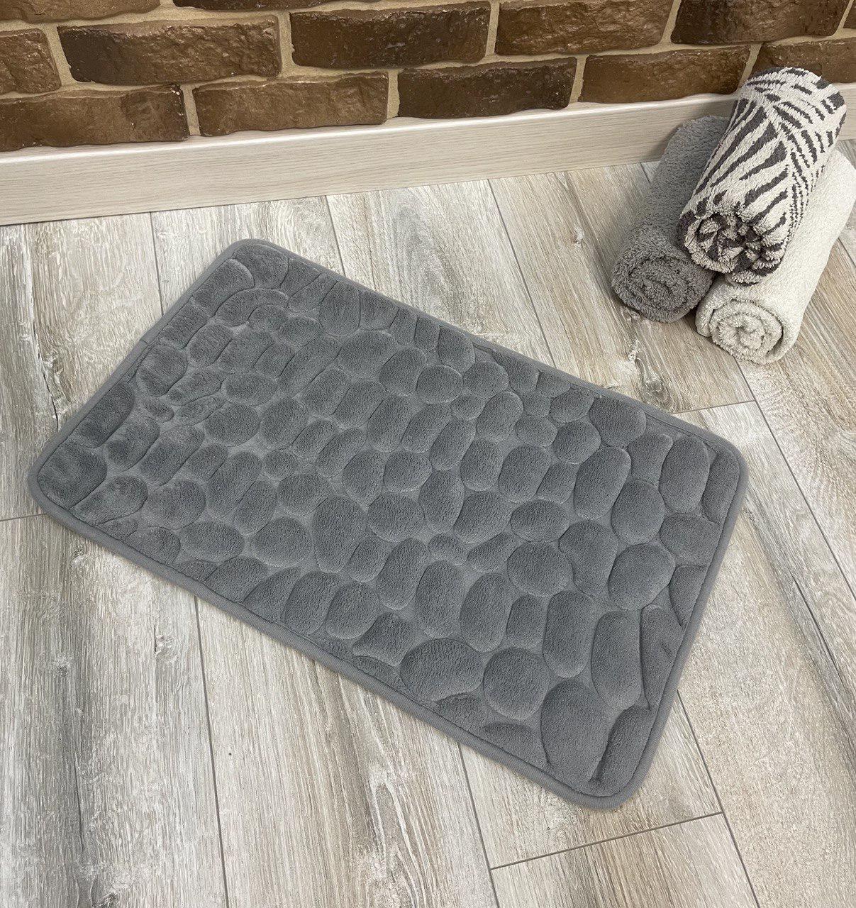 Набор ковриков в ванную и туалет Stone Premium Memory Foam 3в1 80х50/60х40/60х50 см Серый (NK3S0003) - фото 6 Набор ковриков в ванную и туалет Stone Premium Memory Foam 3в1 80х50/60х40/60х50 см Серый (NK3S0003) - фото 6