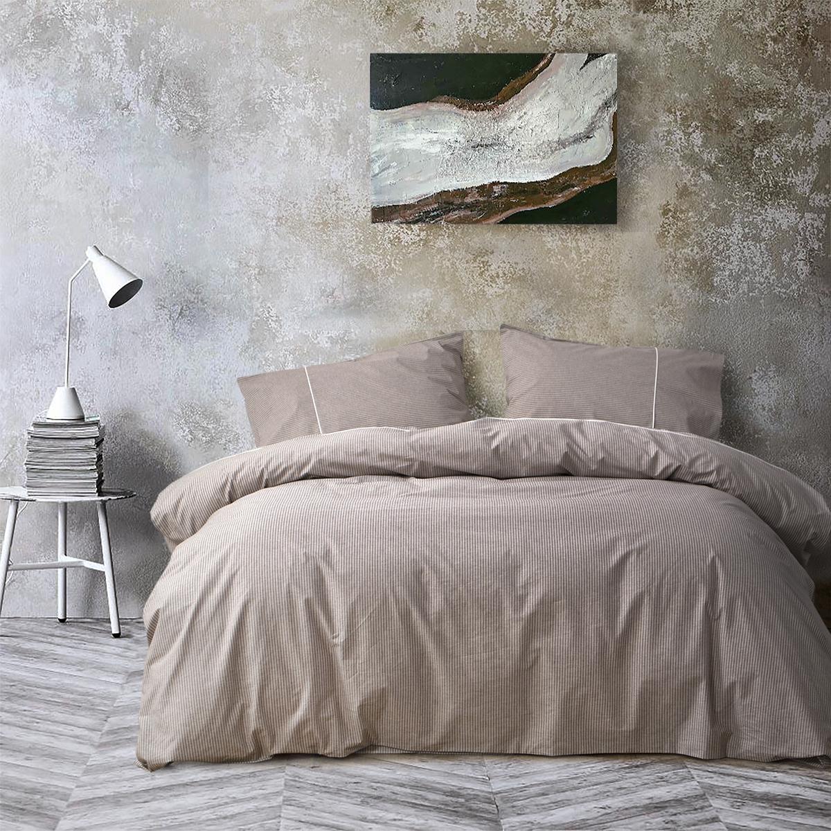 Комплект постельного белья Lotus Home Premium Percale Stripe семейный Коричневый (26668172) - фото 2 Комплект постельного белья Lotus Home Premium Percale Stripe семейный Коричневый (26668172) - фото 2