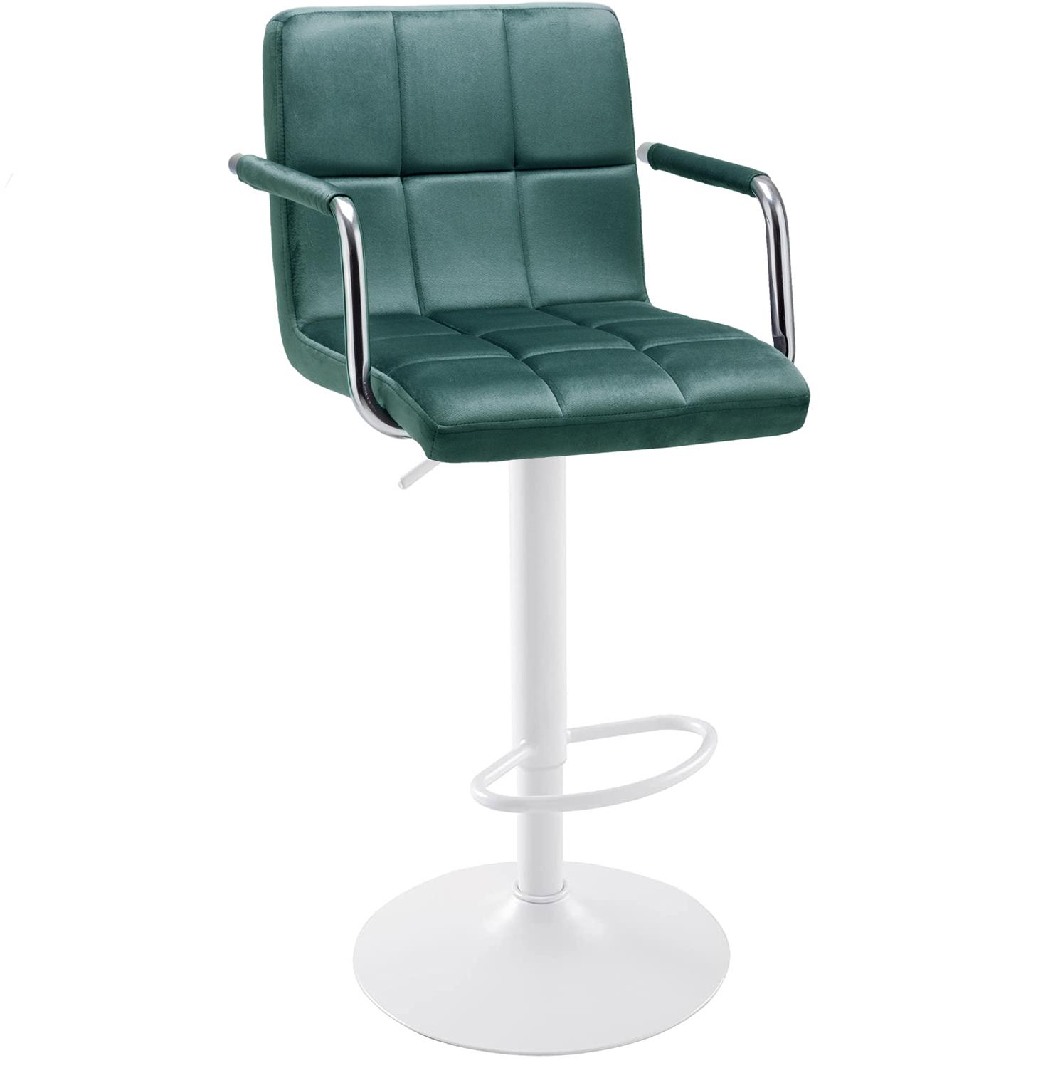 Барний стілець Dublin Arm Velvet White Темно-зелений (515267)