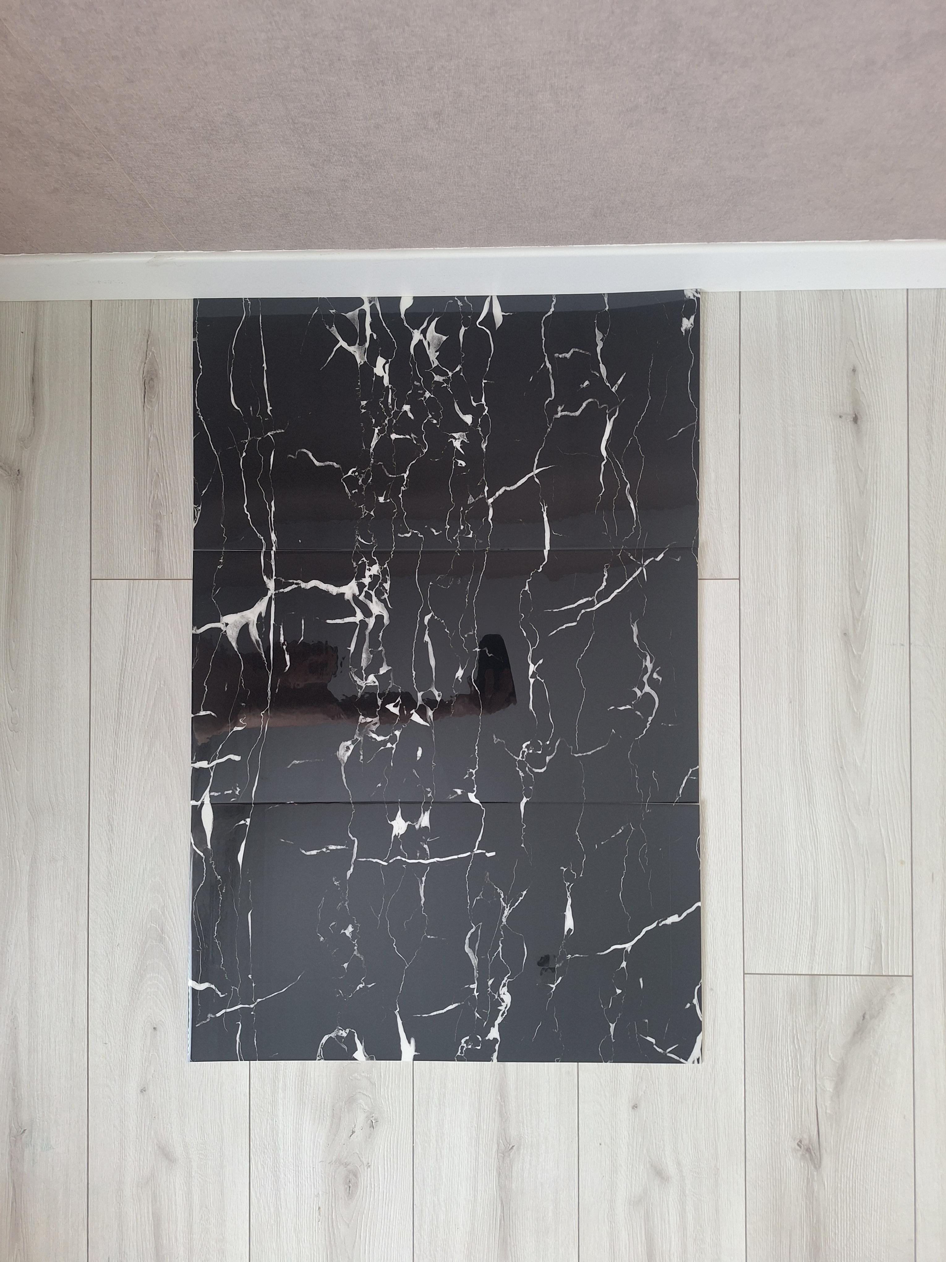 Плитка-самоклейка вінілова мармур 600х300х2 мм Чорний глянцевий (F011) Плитка-самоклейка вінілова мармур 600х300х2 мм Чорний глянцевий (F011)