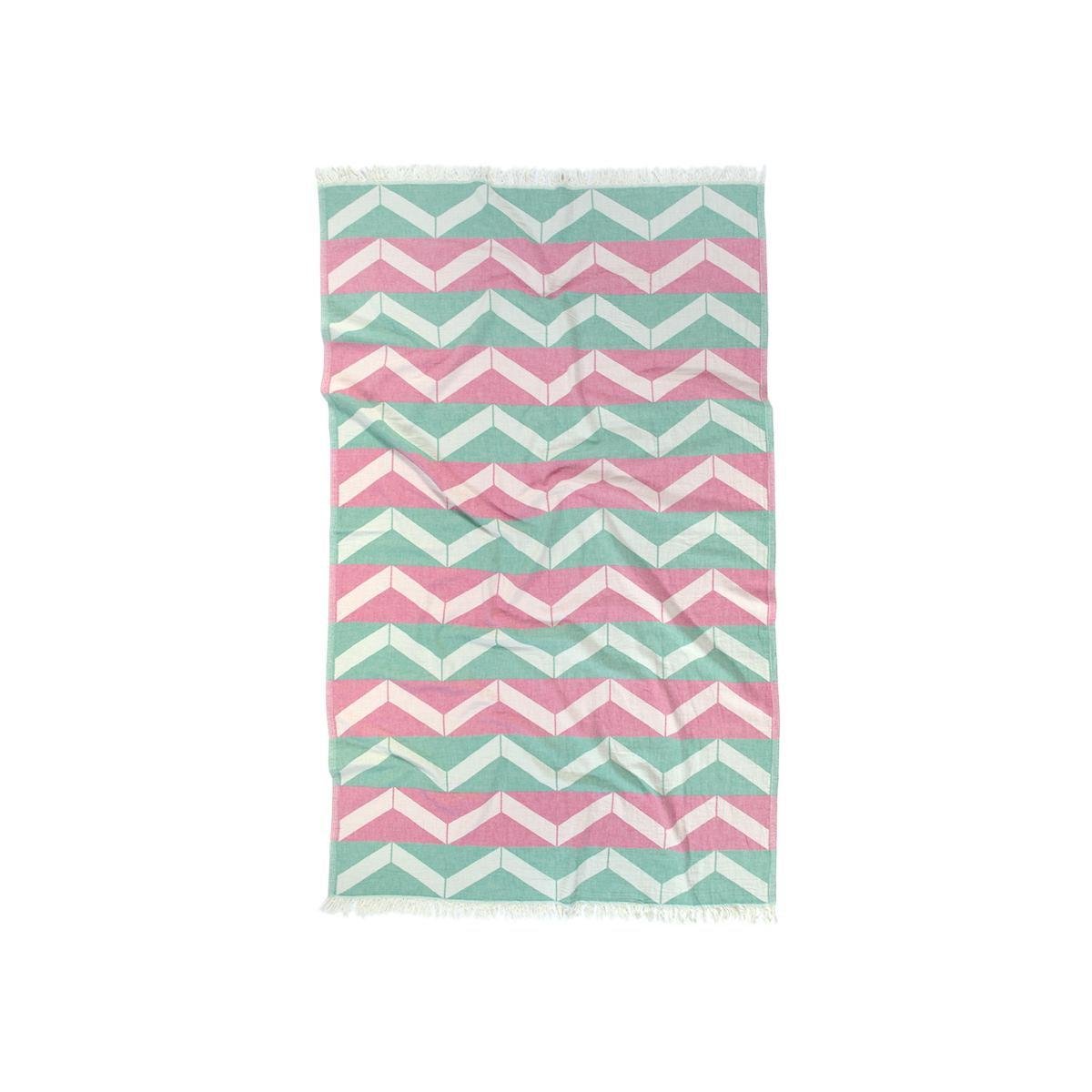 Полотенце Barine Pestemal Ups and Downs 180 г/кв. м 90x160 см Pink/Green (15289338)