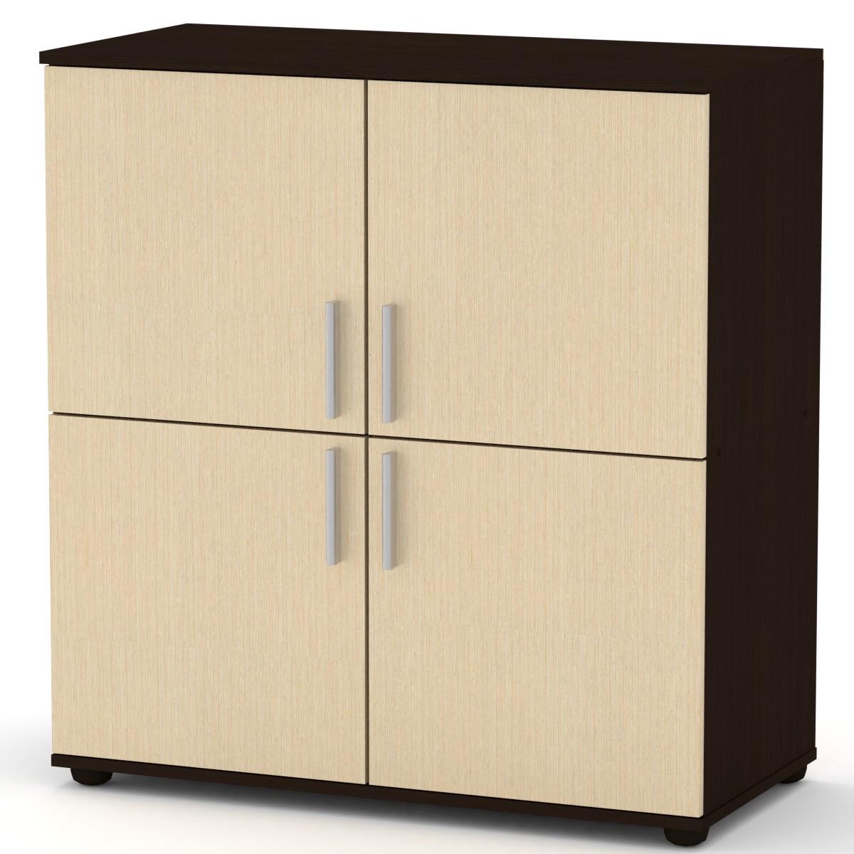 Комод Компанит с 4 дверцами Венге темный/Венге светлый (26966238) - фото 1