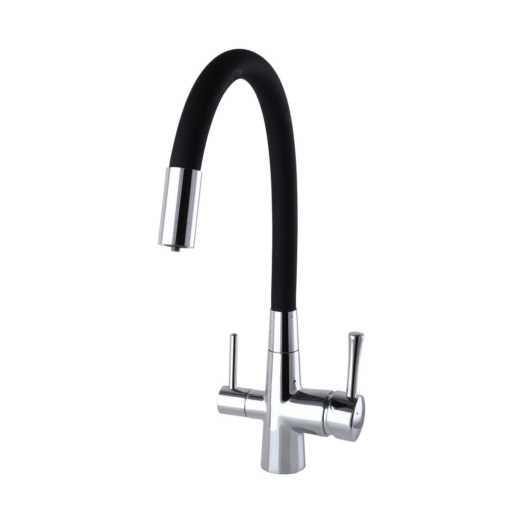 Кран на кухню Globus Lux с подключением к осмос-фильтру Черный матовый (22993)