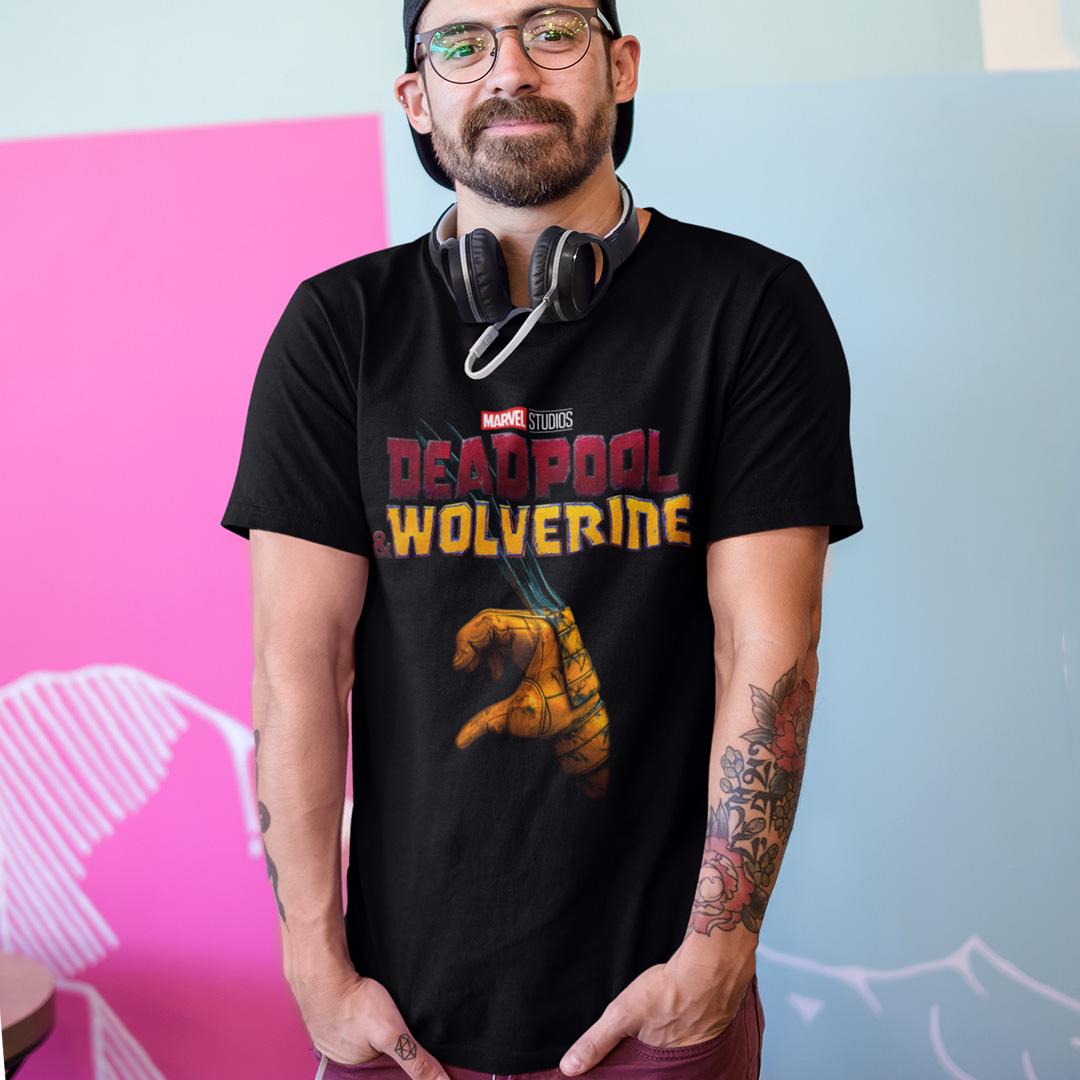 Футболка мужская Deadpool and Wolverine Wolverine heart sign 3XL Черный (00000007425)