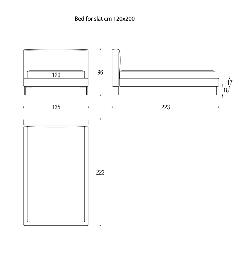 Кровать Slim под матрас 120x200 см (SLIM120) - фото 3 Кровать Slim под матрас 120x200 см (SLIM120) - фото 3